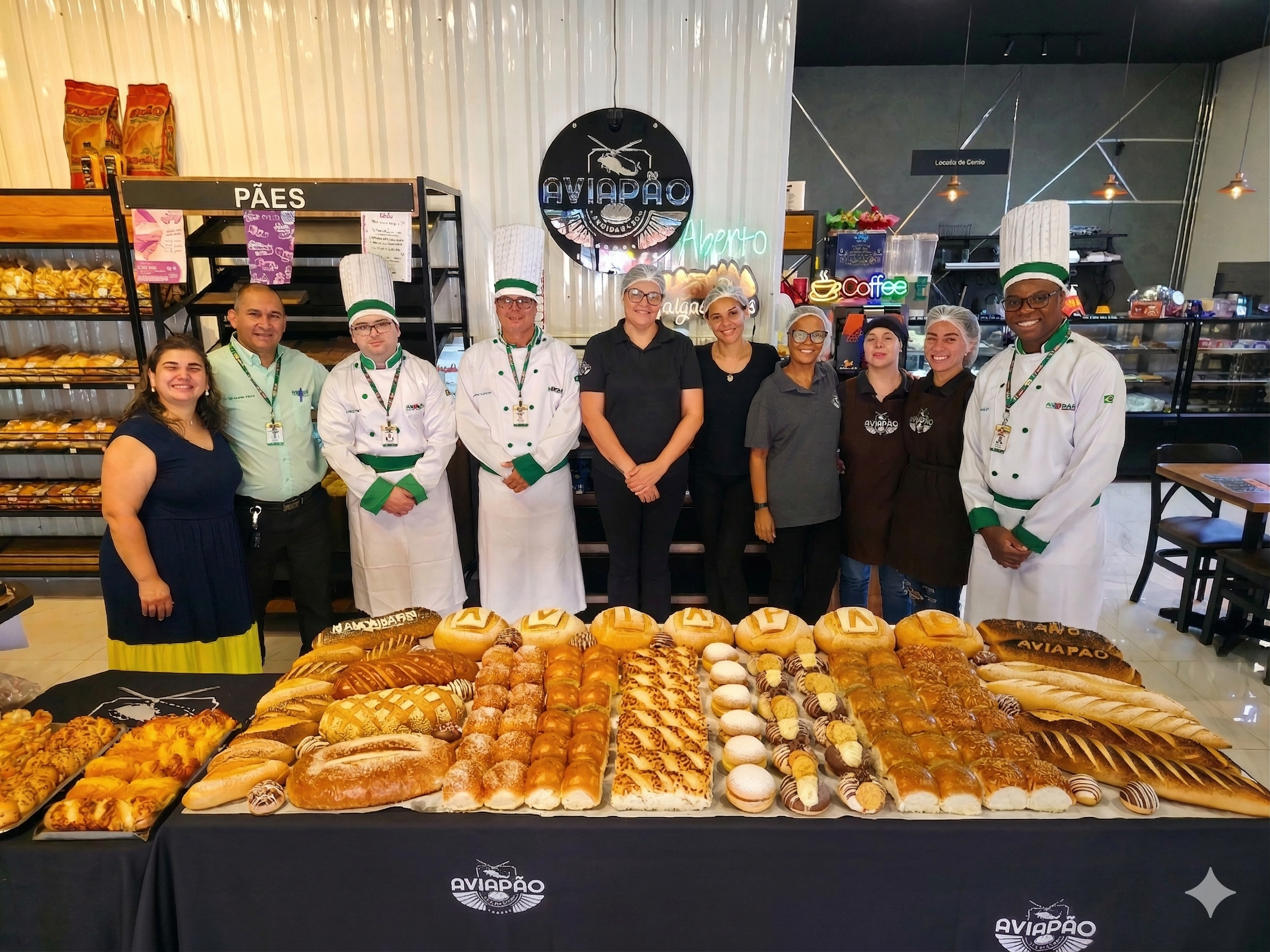 Nossa tripulação completa da Padaria Aviapão