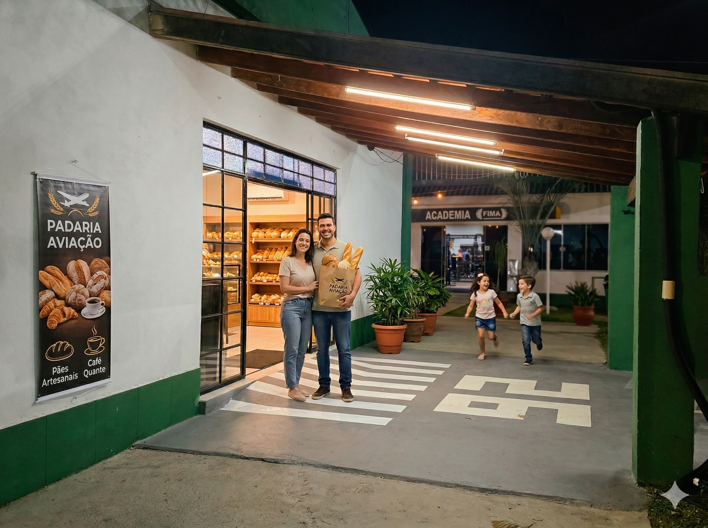 Salão da Padaria Aviapão com clientes